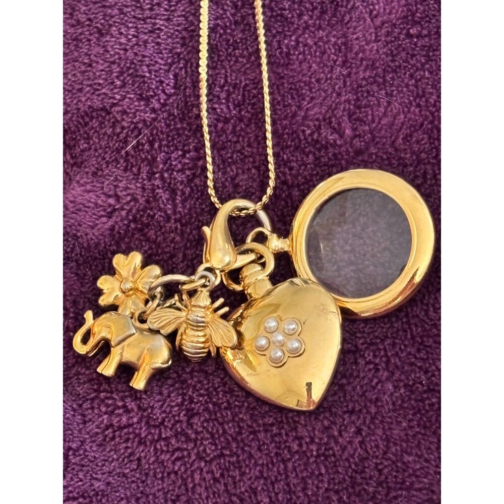 Vintage Joan Rivers Gold-Tone Charm Pendant Necklace